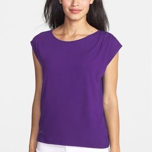 Beautiful Eileen Fisher cap sleeve blouse
